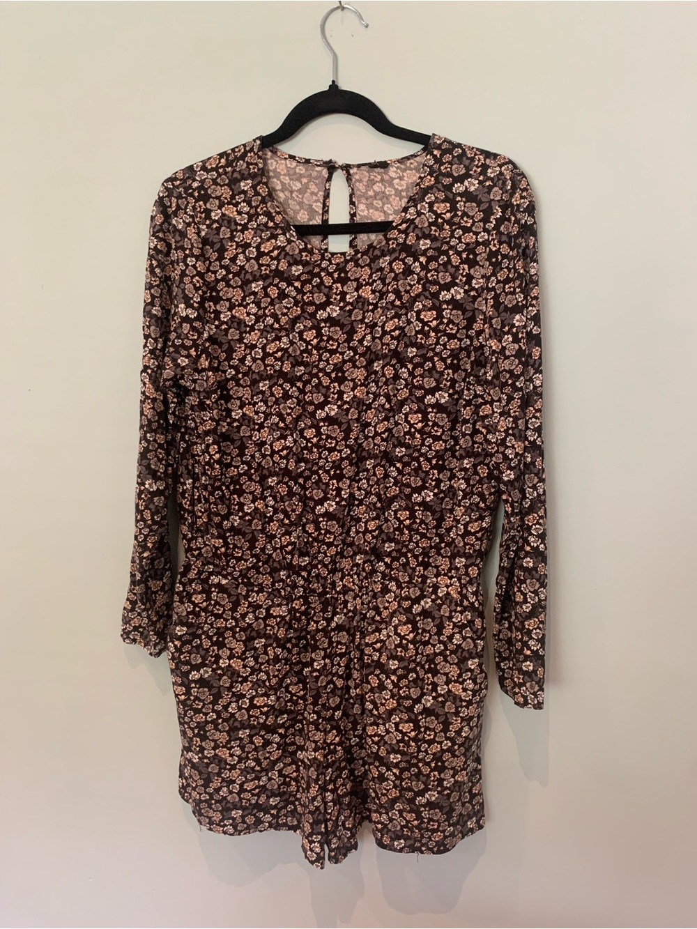 H&M Black Long Sleeve Floral Jumper with Peach Blossoms